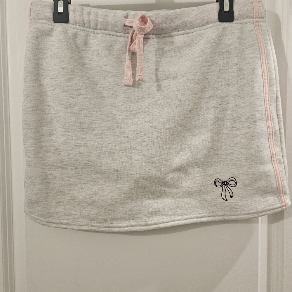 Women's Gray Skirt with Pink Accents